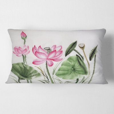 Housse de coussin rectangulaire et insert Lotuses in the Pond II
