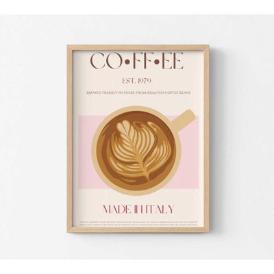 Italian Coffee Art Print: Latte Illustration