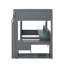 Lit mezzanine pleine grandeur avec bureau, lit mezzanine en bois avec ports USB, lumières DEL, lit mezzanine avec tablettes multi-rangements