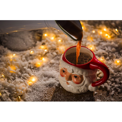 Tasse à café rétro en céramique Santa