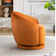 Fauteuil demi-tonneau pivotant en velours avec base robuste et coussin rembourré épais-1619580524