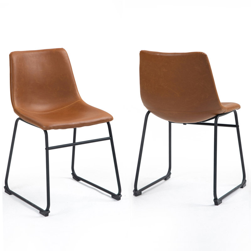 Tyrone 19'' H Faux Leather Upholstered Side Chair, Cappuccino