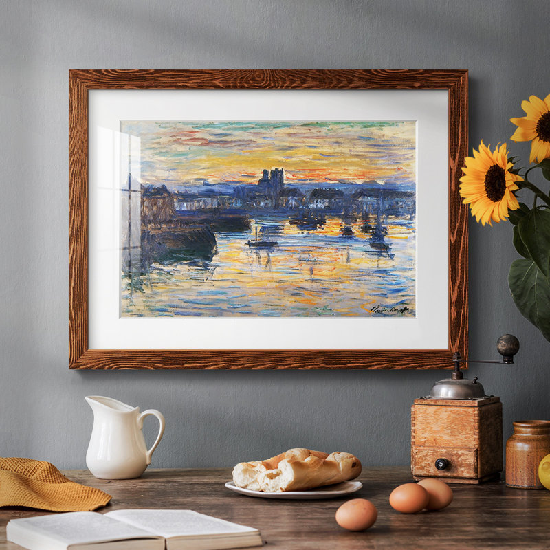 The Port Of Dieppe, Evening, 1882zz, reproduction d'art sur papier, Érable, H 28 po x l 42 po x P 1,5 po