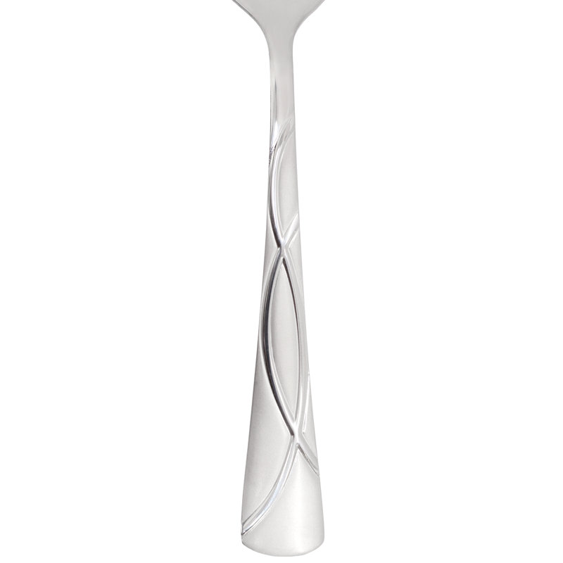 Ensemble de 48 couverts en acier inoxydable poli miroir et sablé avec couteaux à steak 48 pièces