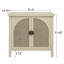  Armoire de rangement en rotin 2 portes, buffet d'appoint avec tablettes réglables pour le salon, la chambre à coucher, le vestibule, naturel