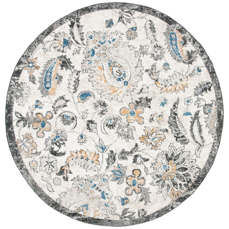 Gateway 700 Performance Floral Rug, Round 6'7"