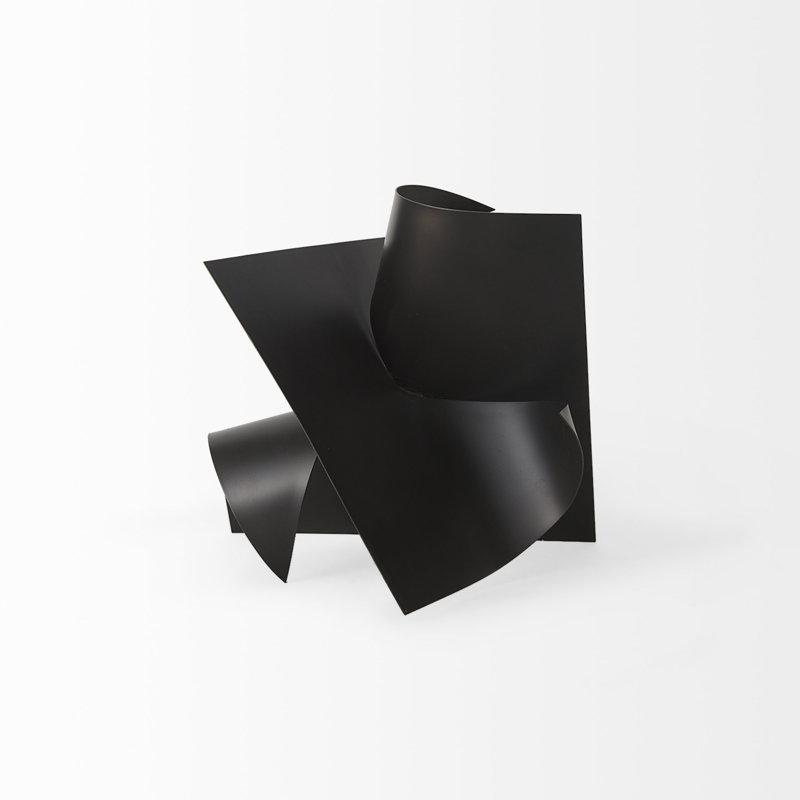 Bishock sculptural en métal, H 11,81 po x l 11,81 po x P 11,81 po, Noir