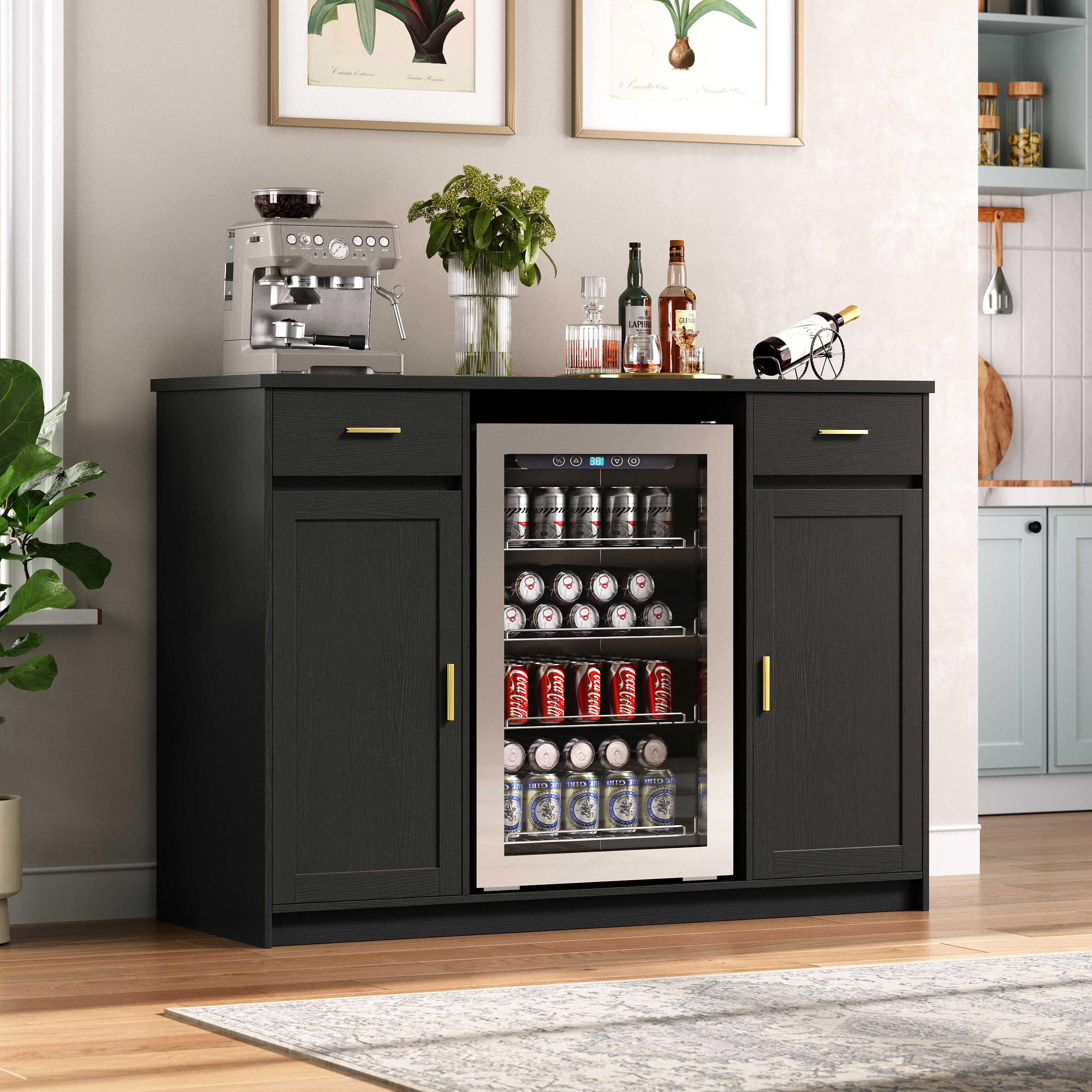 Latitude Run® Large Coffee Bar Cabinet With Fridge Space, Mini Fridge  Cabinet With Wine Storage,mini Fridge Stand,refrigerator Stand Buffet  Sideboard Table Liquor Wine Cabinet For Kitchen Dining Room Black  245B535188514250A6E97230D7999170 \u0026 Reviews |, image size:3000x3000