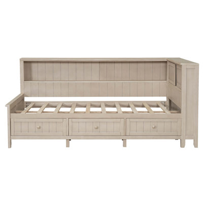 Daybed With Storage Shelves And 3 Drawers by Canora Grey