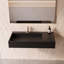 Ensemble de lavabo de salle de bain mural moderne à surface solide avec miroir à DEL 36 "Juniper-82220407