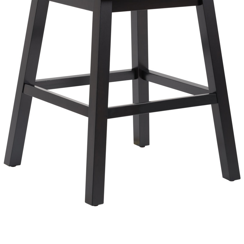 Sapphira Upholstered Counter Stool with Solid Wood Frame, Dark Gray