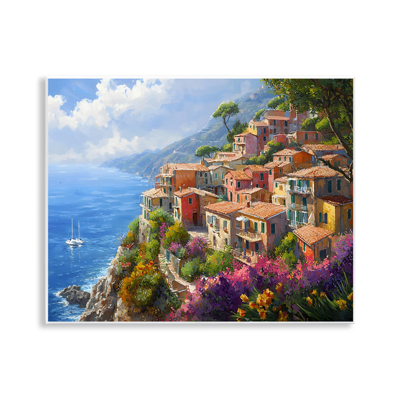 Plaque murale «Coastal Seaside Village View», design par Franklyn Gregory
