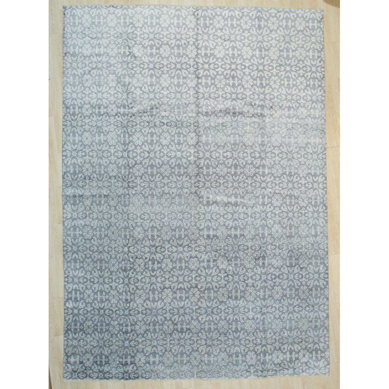 Tapis gris rustique noué à la main Xena
