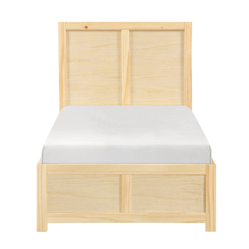 Dimensions avec les boîtes à jouets de rangement Design élégant au fini naturel pin simple 4 pièces, lit plateforme, boîtes de rangement en pin avec roulettes; Comprend