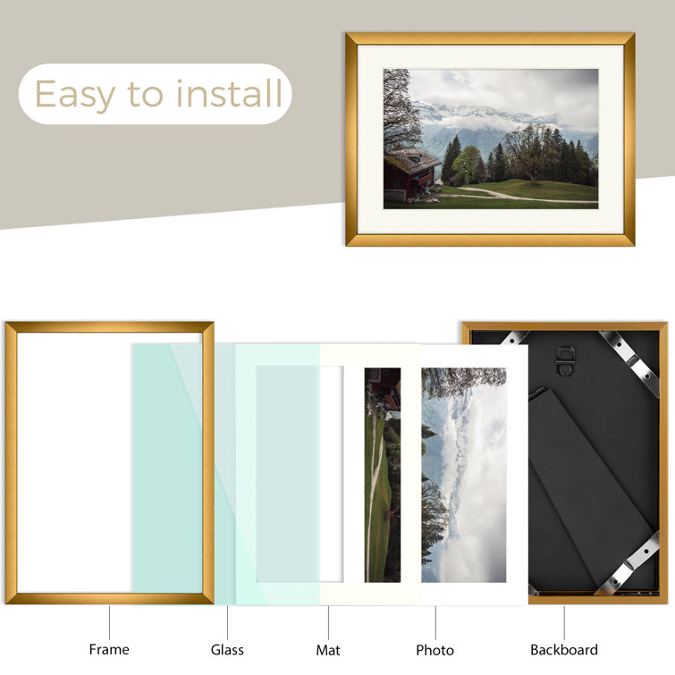 Mazzie 8x8 Gallery Wall Frame for 4x4 Pictures with Detachable Mat (Set of 9) Latitude Run Color: Gray