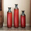 Vases et bocaux combinant aluminium et rouge chaud de 20,47 po de hauteur et 20 à 28 po de hauteur pour le salon