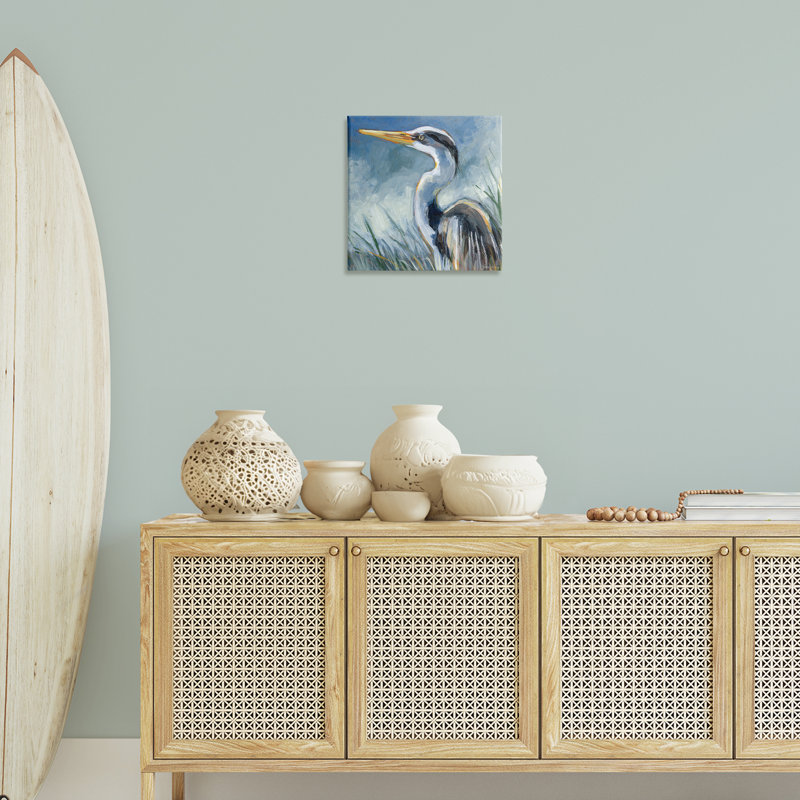 «Heron Gazing with Herbes», art mural par Susan Winget, H 17 po x l 17 po