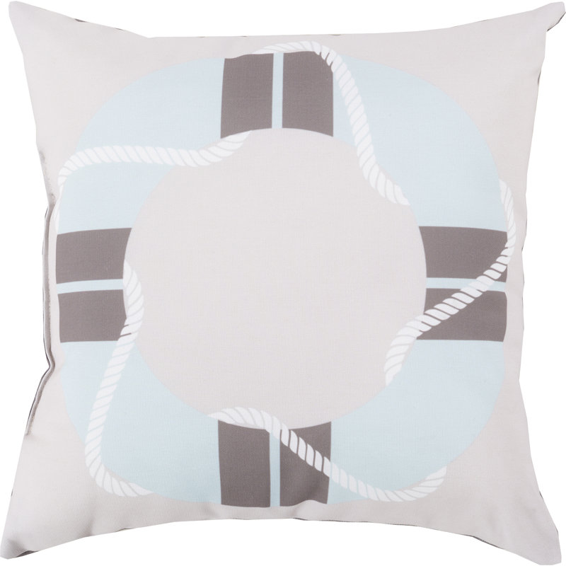 Rain Outdoor Throw Pillow, 20" H x 20" W x 4" D, Sky Blue/Gray