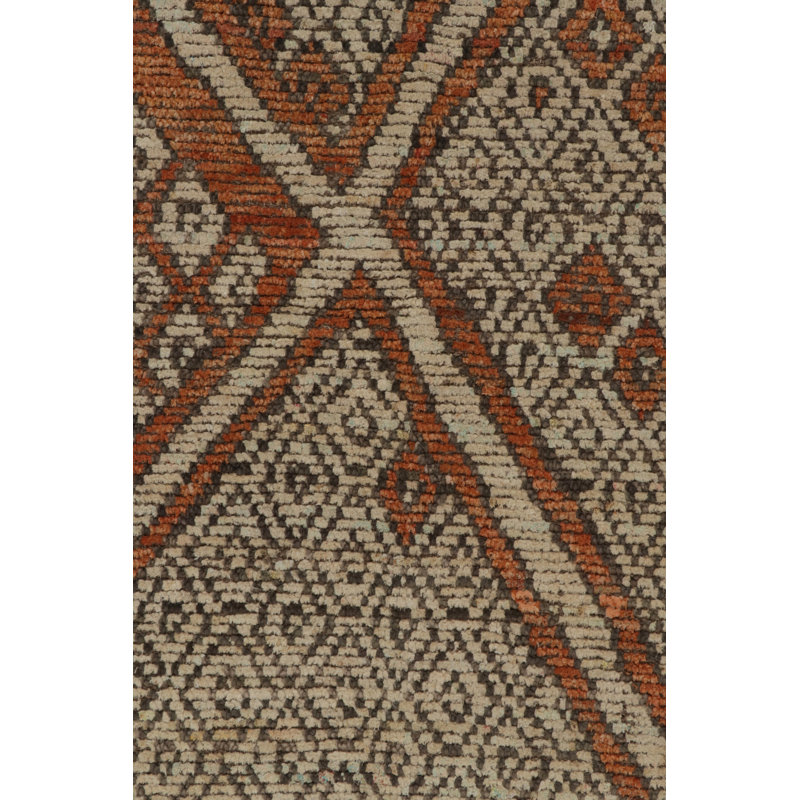 Moroccan Hand Knotted Wool Area Rug, Rectangle 9' x 12'
