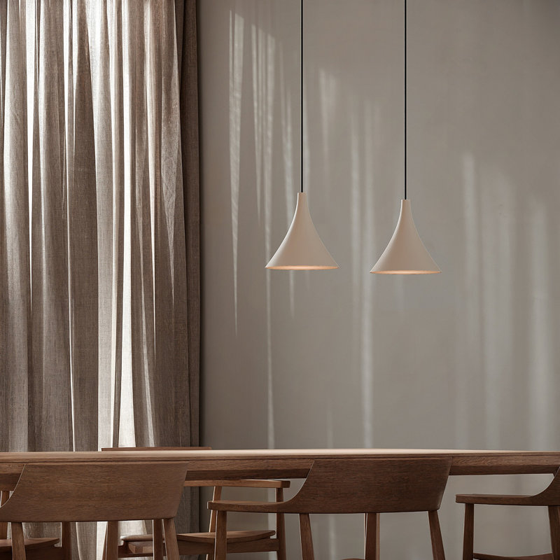 Gota Pendant Light, Peach, Black, 14" H x 9.84" W x 9.84" D