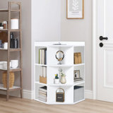 Birta Corner Cabinet with USB Ports and Outlets, 9 Cube Storage Cabinet for Playroom, Living Room
