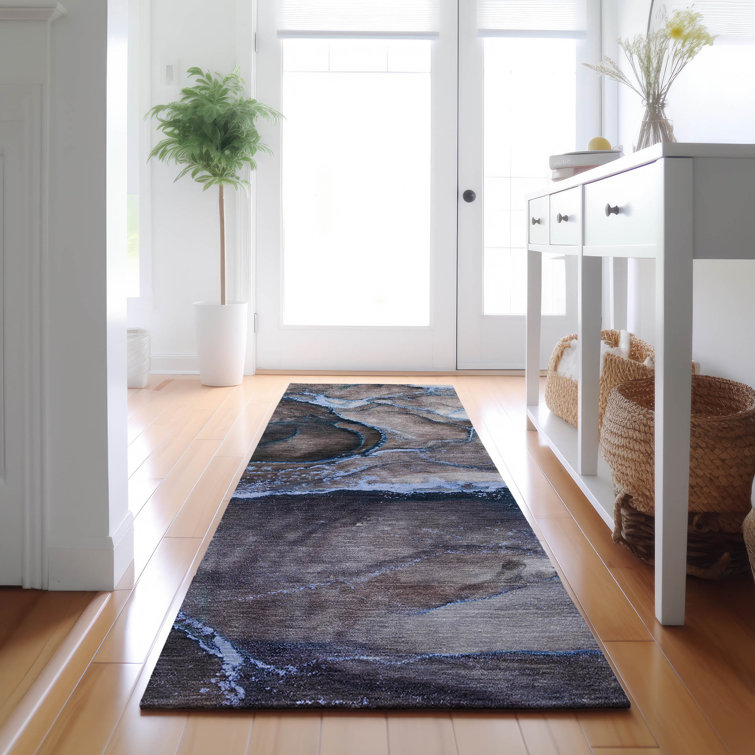 Premium Machine Washable Cerrito Amf525 Navy Rug