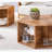 Modern Minimalist Wood colour Hexagonal Living Room Table Sets.Hexagonal MDF coffee table