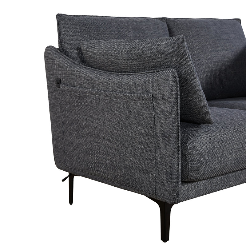 Élégante décoration 2 places pour la chambre à coucher - Gris, siège en métal avec pieds en mousse