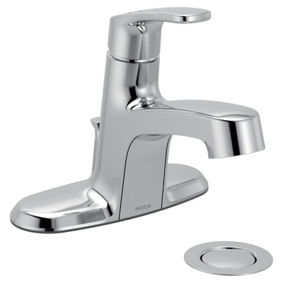 Robinet pour salle de bain à poignée simple avec drain en métal Moen Chateau