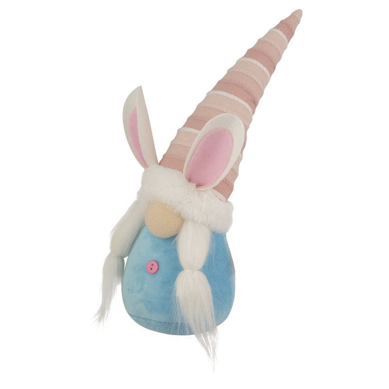 Lapin de Pâques 13 "gnome, Bleu / rose