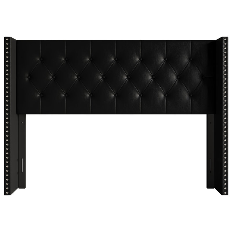 Joshuwa Upholstered Headboard, Black, Twin