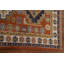 Tapis oriental orange en laine Kazak noué à la main 4 x 6