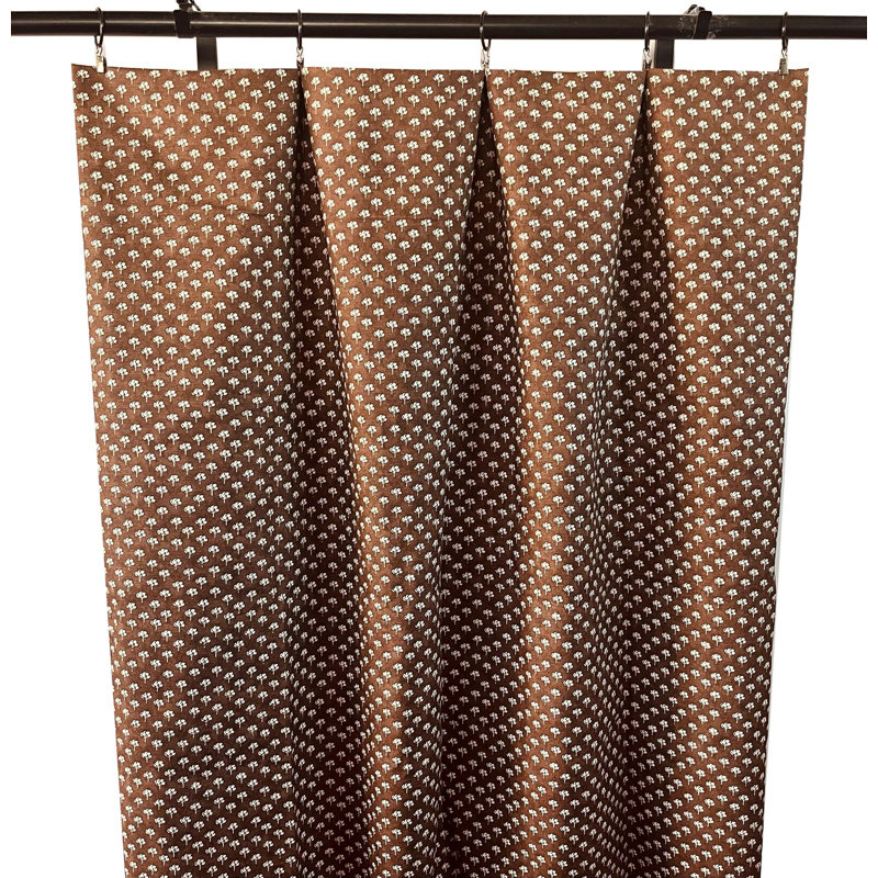 Rideaux à motif floral châtaignier brun, L 50 po x L 96 po