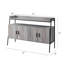 Meuble télé 52 pouces avec 1 compartiment ouvert, structure en métal durable et finition chêne gris pour les salons modernes