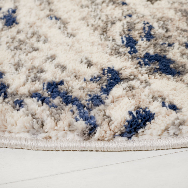 Deylon Performance Abstract Rug, Round 6'7"