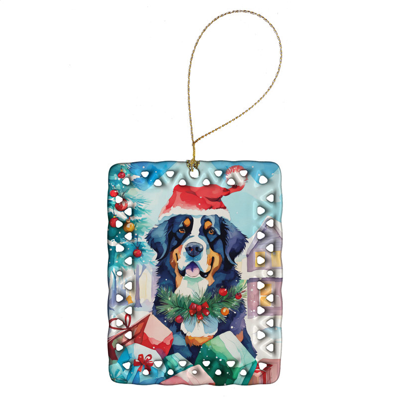 Ornement de Noël bouvier bernois en porcelaine, Bouvier bernois 3364