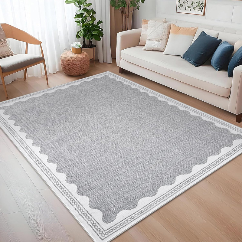Tapis de couloir lavable 2 x 6 po Tapis gris antidérapant, Rectangulaire 8 pi x 10 pi