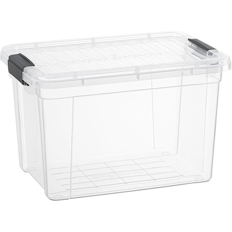 Ebern Designs Clear Storage Bin with Lid, Plastic Storage Box for Home, 26 qt