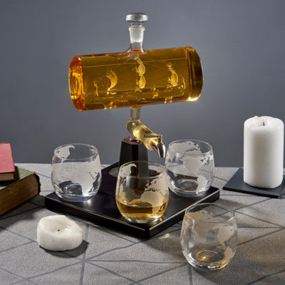 5 Piece Whiskey Decanter Set