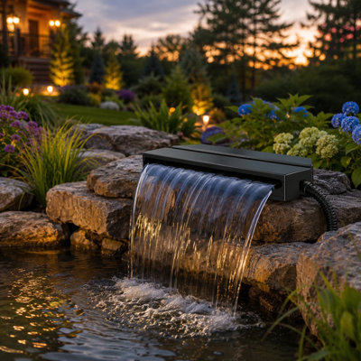 12" Waterfall Spillway and 1200 GPH Pump Kit with Filter Box