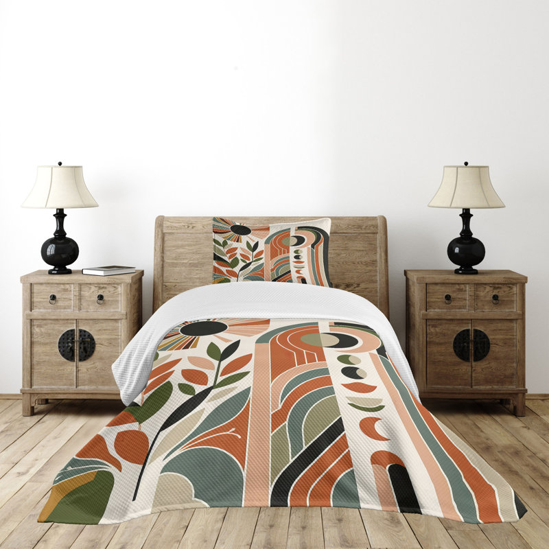 Polyester Floral Coverlet, Twin Coverlet / Bedspread + 1 Standard Sham