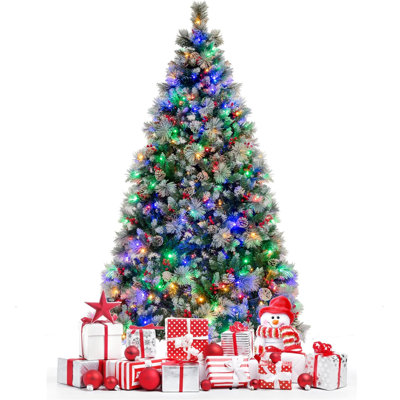 Lighted Artificial Pine Christmas Tree