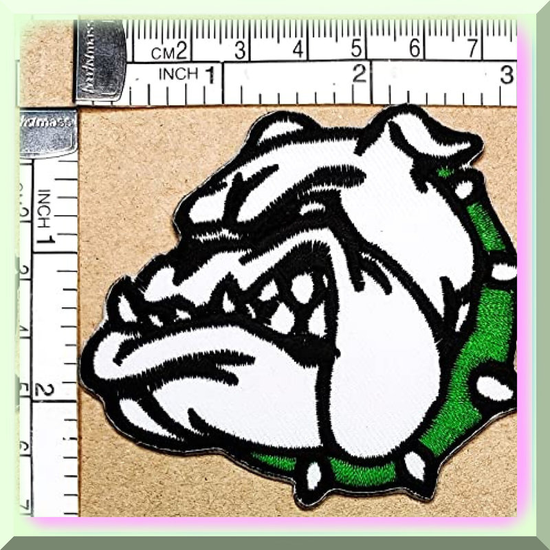 Bulldog Pitbull Embroidered Iron-On Patches Set