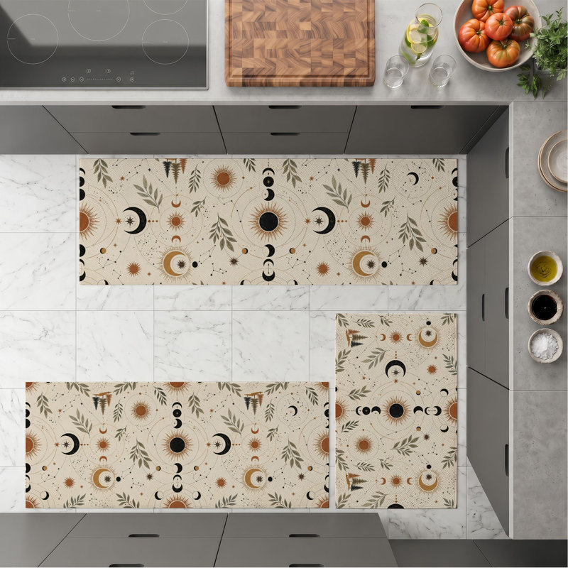 Botanical Faces Non-Slip Washable Kitchen Mats