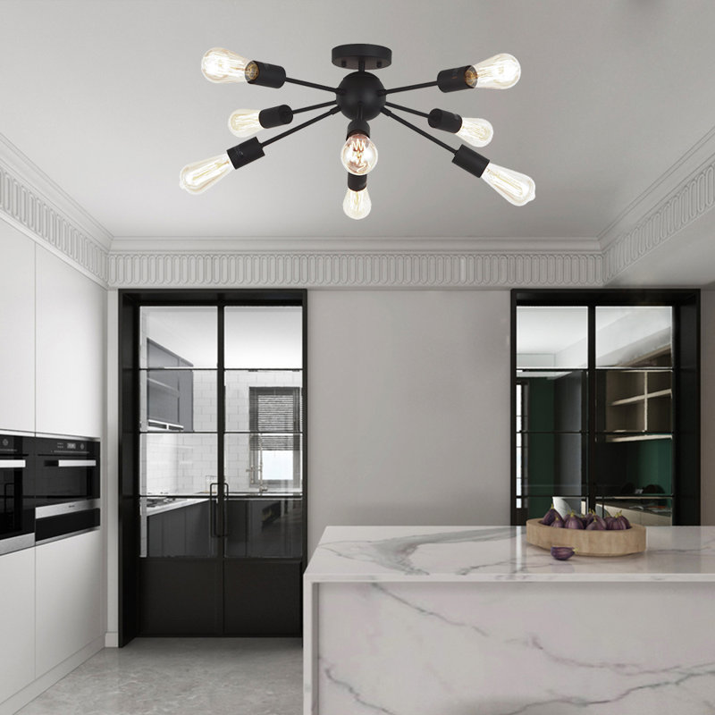 Fredette Semi Flush Mount, Black