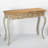 Vintage Rustic Wooden Console Table With Carved Details, 49.21" Long, Distressed Finish