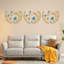 3 pièces de décoration murale feuille de ginkgo décorative