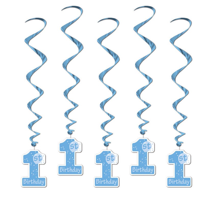 «1st» Birthday Whirls, Bleu