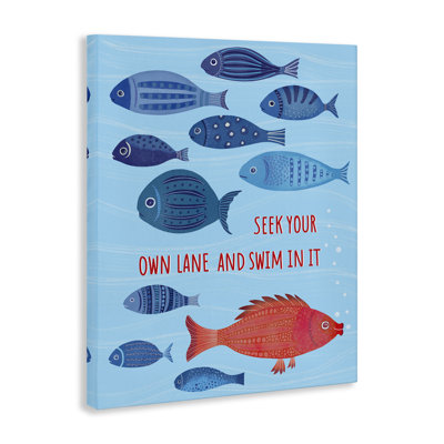 Swim In Your Own Lane Canvas Wall Art by Darlene Seale