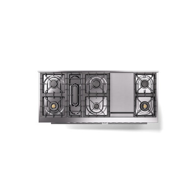 ILVE Professional Plus II 60 in Dual Fuel Range 9 Burner, Griddle